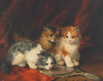 猫の絵 9 アルフレッド・ブルネル・ド・ヌーヴィル Oil Paintings